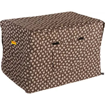 přepravka pro zvíře Potah na klec HNĚDÝ S TLAPKAMI Velikost klecí: XS 45x33x40,5cm