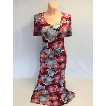 Dámské šaty dámské šaty, Barva Červená, Velikost XXXL 54, Materiál 96% Viskoza 4% Lycra