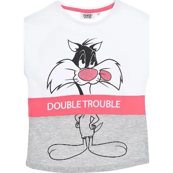 Dívčí tričko Bílo-šedé dívčí tričko Looney Tunes Velikost: 98