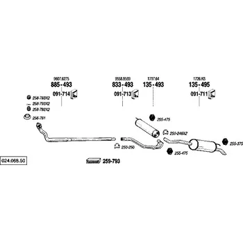 Zadní díl výfuku zadní tlumič výfuku Polmostrow 135495P, náhrada za Bosal 135-495
