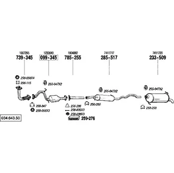 Zadní díl výfuku zadní tlumič výfuku Bosal 233-509