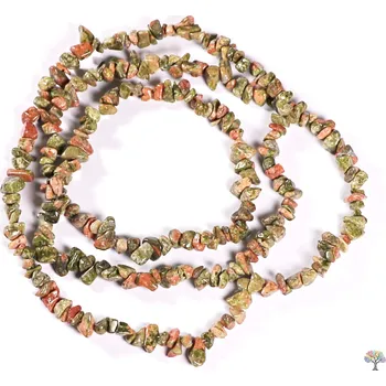 Náhrdelník Magieprirody.cz Náhrdelník sekaný dlouhý - Unakit tromlovaný #54 - z přírodních kamenů