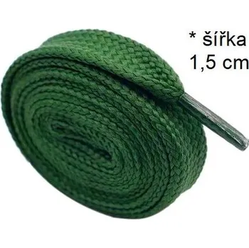 Tkaničky do bot Woodrow Široké tkaničky do tepláků bot kalhot mikiny * š: 1,5 cm - zelené army