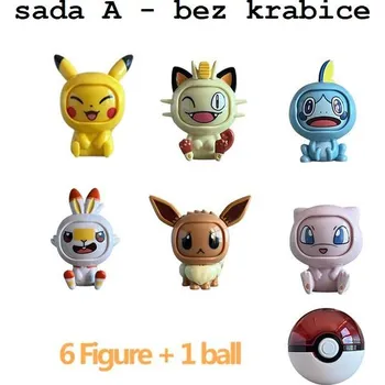 Pokémon Pokémoni měnící obličeje s Pokeballem, sada 6 ks - 2 varianty Varianta: sada A, Balení: bez krabice
