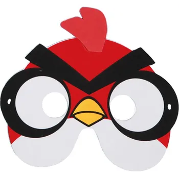Karnevalový doplněk Škraboška - Angry birds - červená