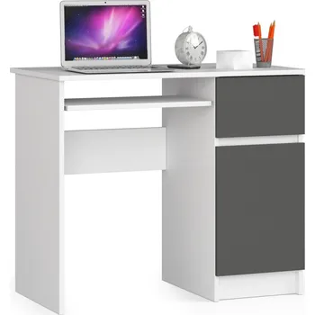 Psací stůl Psací stůl PIKSEL 90 cm bílý/grafitově šedý pravý