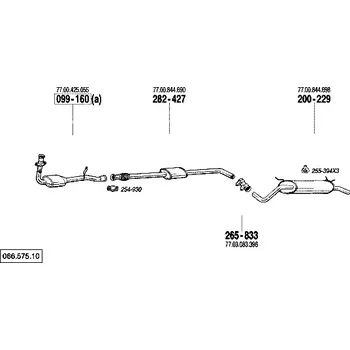 Tlumič výfuku střední tlumič výfuku Polmostrow 282427P, náhrada za Bosal 282-427