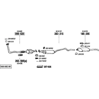 Zadní díl výfuku zadní tlumič výfuku Polmostrow 185395P, náhrada za Bosal 185-395