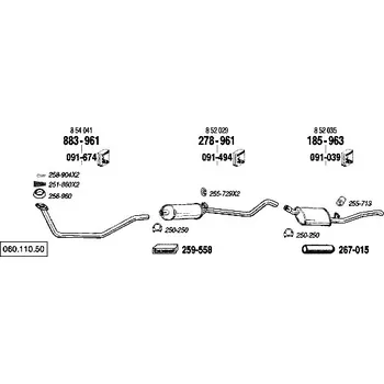 Tlumič výfuku střední tlumič výfuku Bosal 278-961