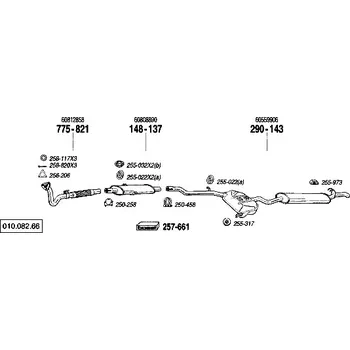 Tlumič výfuku střední tlumič výfuku Polmostrow 148137P, náhrada za Bosal 148-137