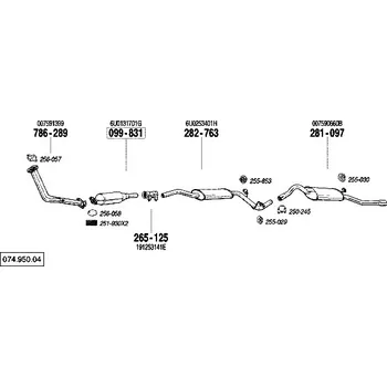 Zadní díl výfuku zadní tlumič výfuku Polmostrow 281097P, náhrada za Bosal 281-097