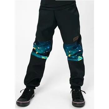 Dětské softshellové kalhoty Drexiss s fleecem black universe velikost 62-74