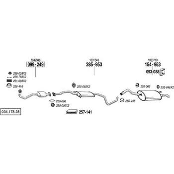 Zadní díl výfuku zadní tlumič výfuku Polmostrow 154953P, náhrada za Bosal 154-953