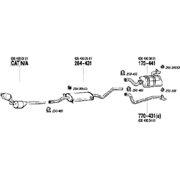 Tlumič výfuku střední tlumič výfuku Polmostrow 284431P, náhrada za Bosal 284-431