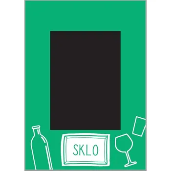 Odpadkový koš Samolepka třídění odpadu - víko - sklo