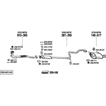 Zadní díl výfuku zadní tlumič výfuku Bosal 145-517
