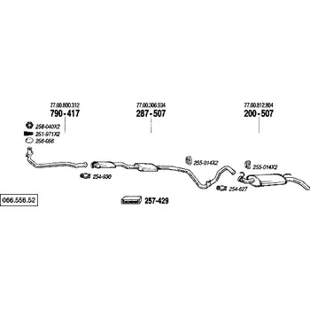 Zadní díl výfuku zadní tlumič výfuku Polmostrow 200507P, náhrada za Bosal 200-507