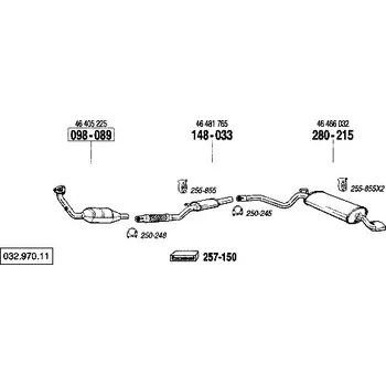 Zadní díl výfuku zadní tlumič výfuku Polmostrow 280215P, náhrada za Bosal 280-215