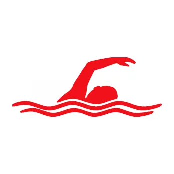 Polep vozidla SAMOLEPKA Plavání 004 pravá (10 - červená) NA AUTO, NÁLEPKA, FÓLIE, POLEP, TUNING, VLASTNÍ TEXT, TISK, AUTOSAMOLEPKY.cz, POLEPY, OBRÁZEK, LOGO, SAMOLEPKY