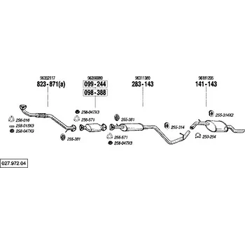 Zadní díl výfuku zadní tlumič výfuku Bosal 141-143