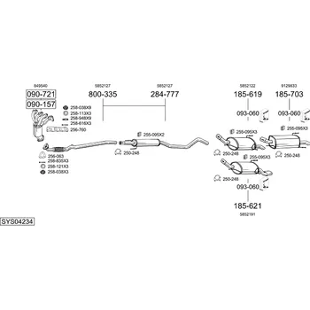 Zadní díl výfuku zadní tlumič výfuku Polmostrow 185619P, náhrada za Bosal 185-619