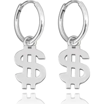 Náušnice Stříbrné náušnice kroužky s dolarem