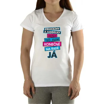 Dámské tričko Tričko dámské - Princezny a modelky došly - bílé - XL
