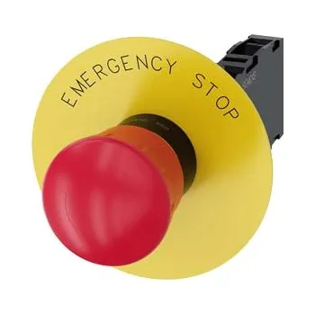 Stykač SIEMENS Tlačítko hřibové nouzového zastavení, 22 mm, kulaté, plast, červená, 1 NO + 1 NC 3SU1100-1HB20-1FG0