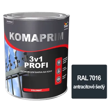 barva na kov Komaprim 3v1 Profi - RAL 7016 šedý antracit 2,5 l