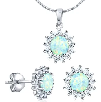 Souprava šperků Stříbrný opálový set - opálové náušnice a opálový přívěsek JJJ2488WP