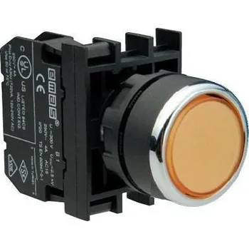 Stykač EMAS Tlačítko B180DS pr.22 prosv.žlutá B180DS