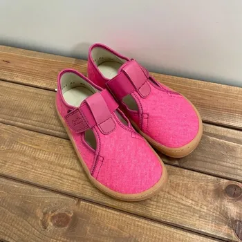 Dívčí obuv Barefoot přezůvky - plátěnky fuxia (CANVAS T-BAR, G1700322), Froddo Velikost: 29
