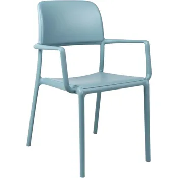 Nardi Modrá plastová zahradní židle Riva s područkami