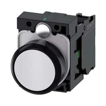Stykač SIEMENS Tlačítko, 22 mm, kulaté, plast, bílá, knoflík stiskací, 1 NO 3SU1100-0AB60-1BA0