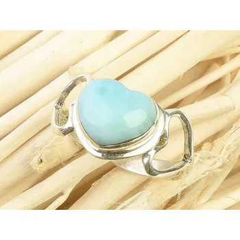 Prsten Larimarový prsten srdce Ag 925/1000
