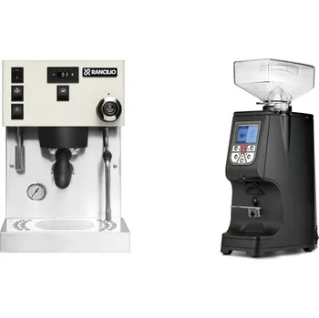 Kávovar Rancilio Silvia PRO X, white + Eureka Atom 60, black