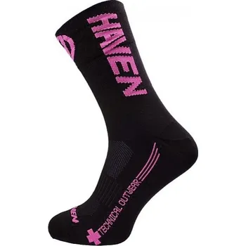 Pánské termo ponožky ponožky HAVEN LITE SILVER NEO LONG 2páry černo/růžové (ponožky HAVEN LITE SILVER NEO LONG 2páry černo/růžové)