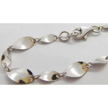 Náramek Klenoty Budín Dámský hladký pevný zlatý náramek z bílého zlata 585/2,50gr 18cm HK7006 (Klenoty Budín Dámský hladký pevný zlatý náramek z bílého zlata 585/2,50gr 18cm HK7006)