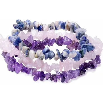 Náramek Sada tří náramků - ametyst, růženín, sodalit obvod cca 16 až 22 cm