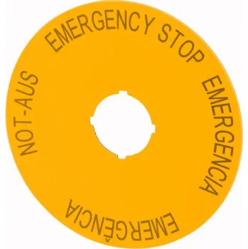Stykač EATON Štítek TITAN M22-XAK2 označovací, nouzového zastavení, žlutý, P=90mm, 4jazyčný 216466