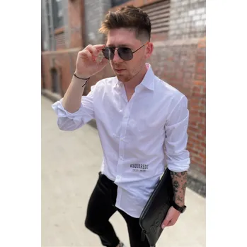 Pánská košile Pánská košile Dsquared2 S74DM0653S36275 bílá Velikost: 52 IT