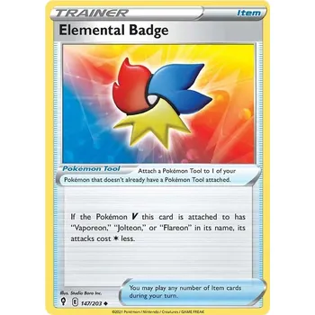 Sběratelská karetní hra Elemental Badge 147/203 - Evolving Skies Typ karty: Non-Holo