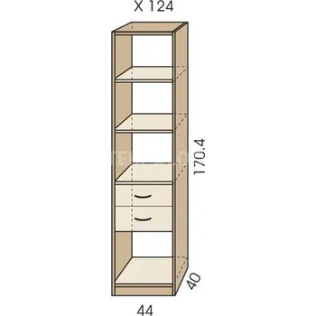 regál Regál se zásuvkami JIM 5 X 124