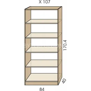 regál Policový regál JIM 5 X 107