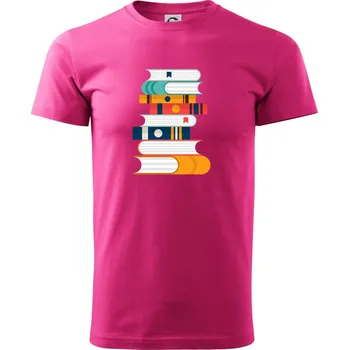 Pánská móda Knihy flat design - Klasické pánské triko vyšší gramáže - 2XL ( Purpurová )