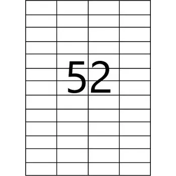 Samolepící etiketa Samolepicí etikety 52,5 x 21,2 mm, 52 etiket, A4, 100 listů