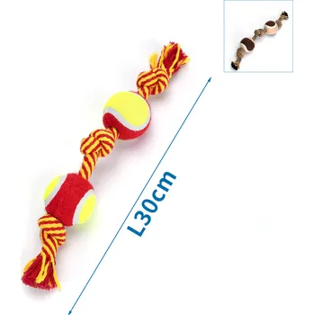 Hračka pro psa Bavlněné lano s tenisáky 30cm