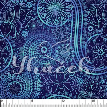 Zakázkový tisk, softshell, kočárkovina... Modré etno Látky k tisku: Microfirba