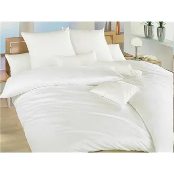 Povlečení Prodloužené povlečení krep UNI 140x220, 70x90 cm Bílé, nitěný knoflík 86221/K/001