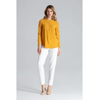 Dámská halenka Žlutá dámská halenka M663 Mustard Velikost: L